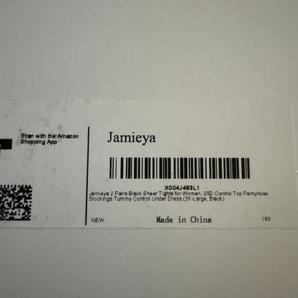 Jamieya 2 Pairs Black Sheer Tights for Women, 20D Control Top 2XL NIB Black - Picture 2 of 2